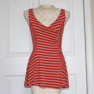 Green Envelope Striped Stretchy Top